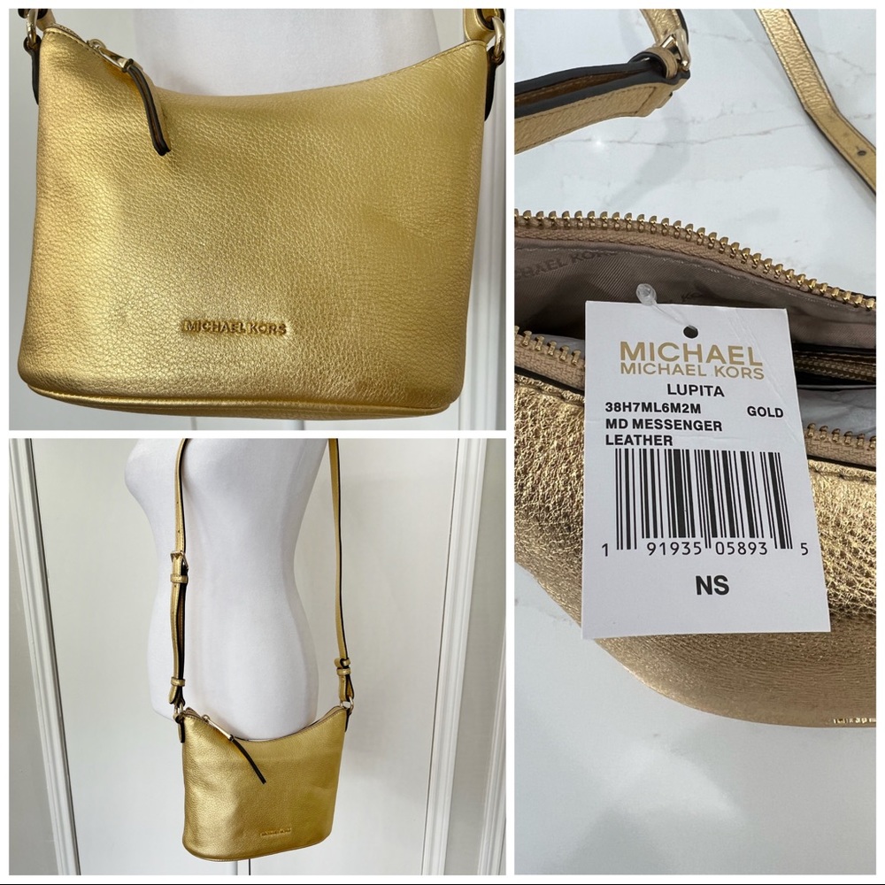 NWT Micheal Kors | Lupita Gold Leather Handbag Purse